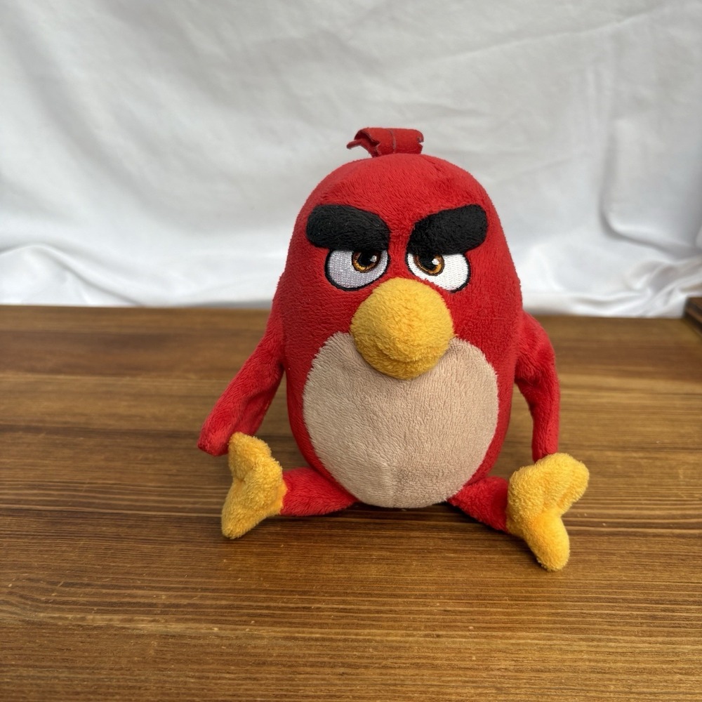 Red Angry Bird Plush‎ Stuffed Animal Toy Red Bird No Tag 6"